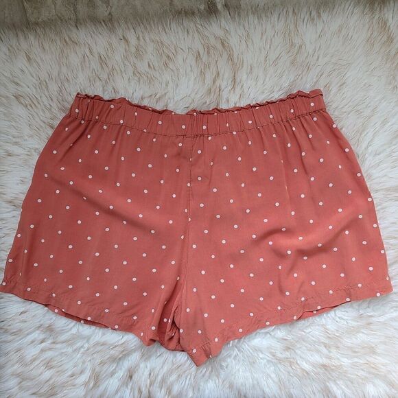 Madewell Drapey Pull-On Shorts Skort Large Polka Dot High Rise Front‎ Tie - Picture 5 of 11